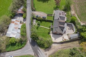 Aerial view including outbuildings- click for photo gallery